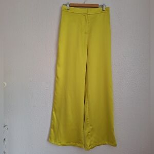 Elegant Yellow Wide-Leg Pants
